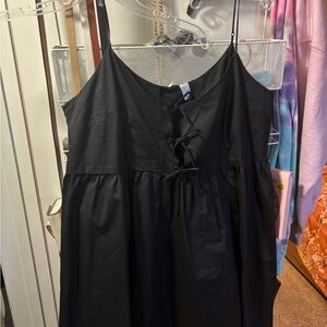 H&M Black Spaghetti-Strap Babydoll Dress